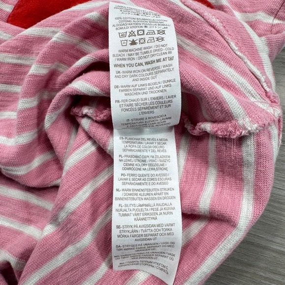 Mini Boden Girls Pink White Stripe Heart Pocket Long Sleeve Dress size 8/9 - Picture 9 of 12